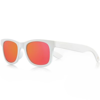Girls white wayfarer-style sunglasses